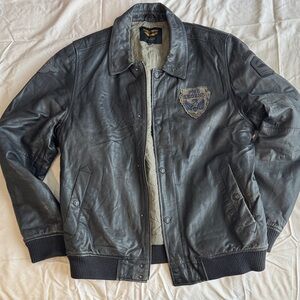 Vintage PME Legend Aviator Style Leather Jacket